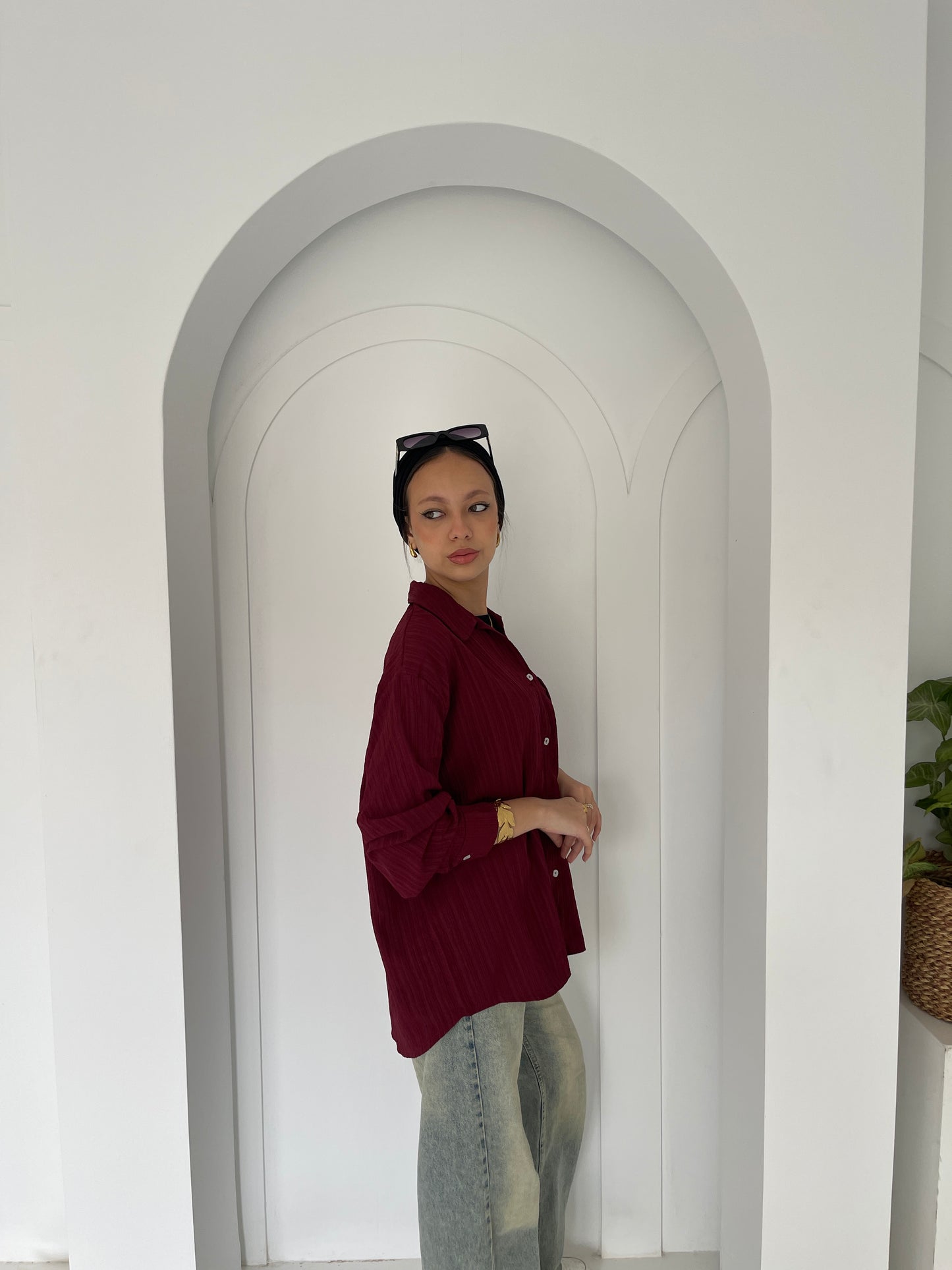 Burgundy shirt