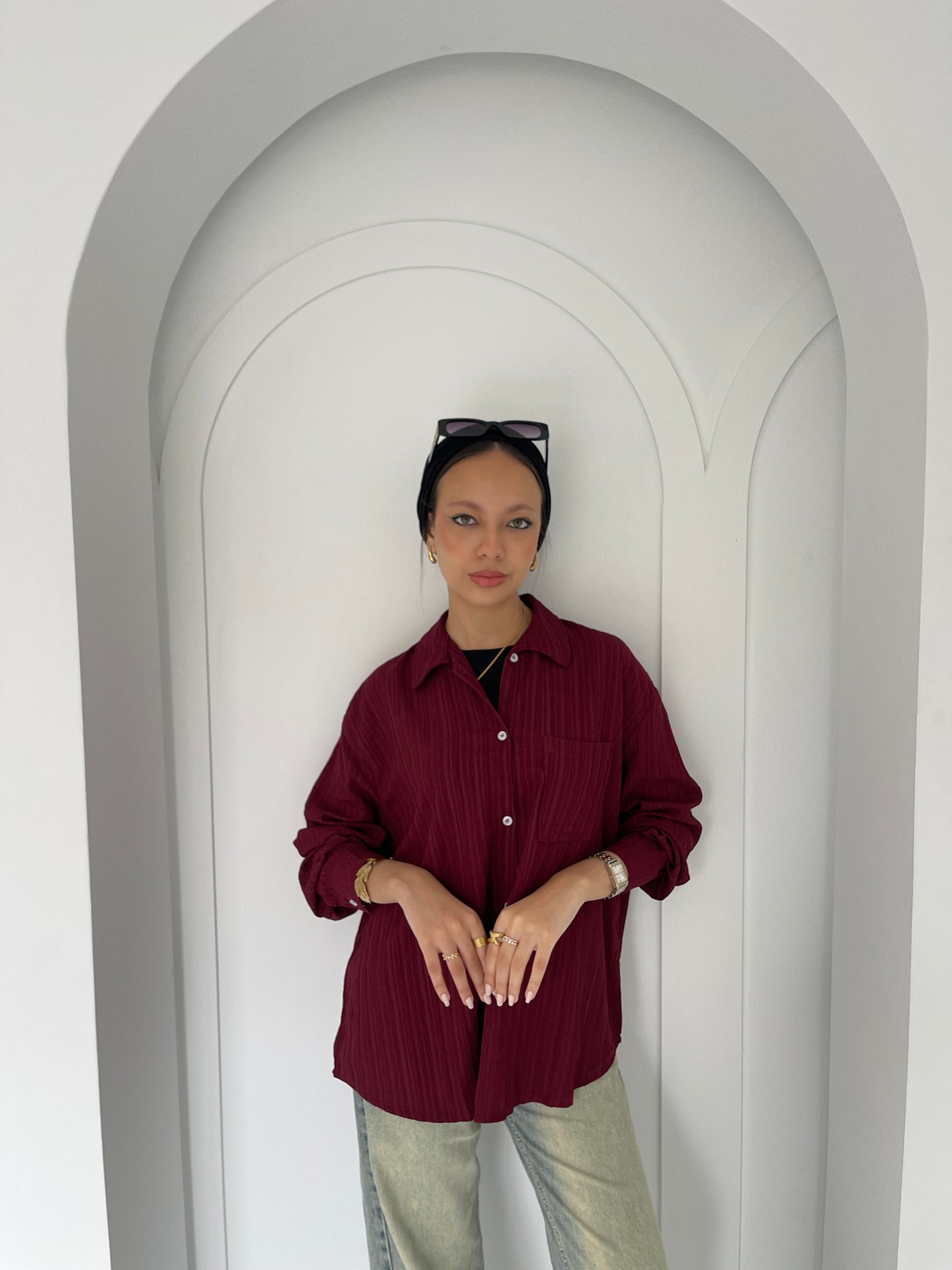 Burgundy shirt