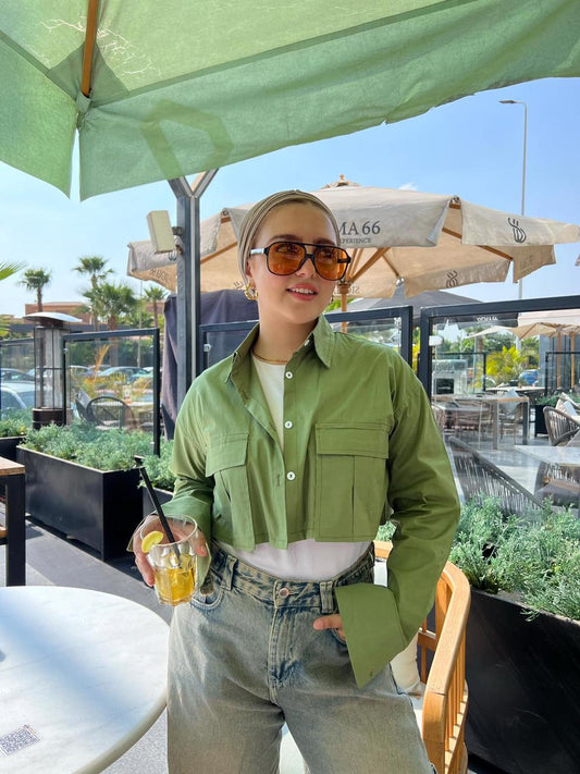 Cropped Shirt _ Green