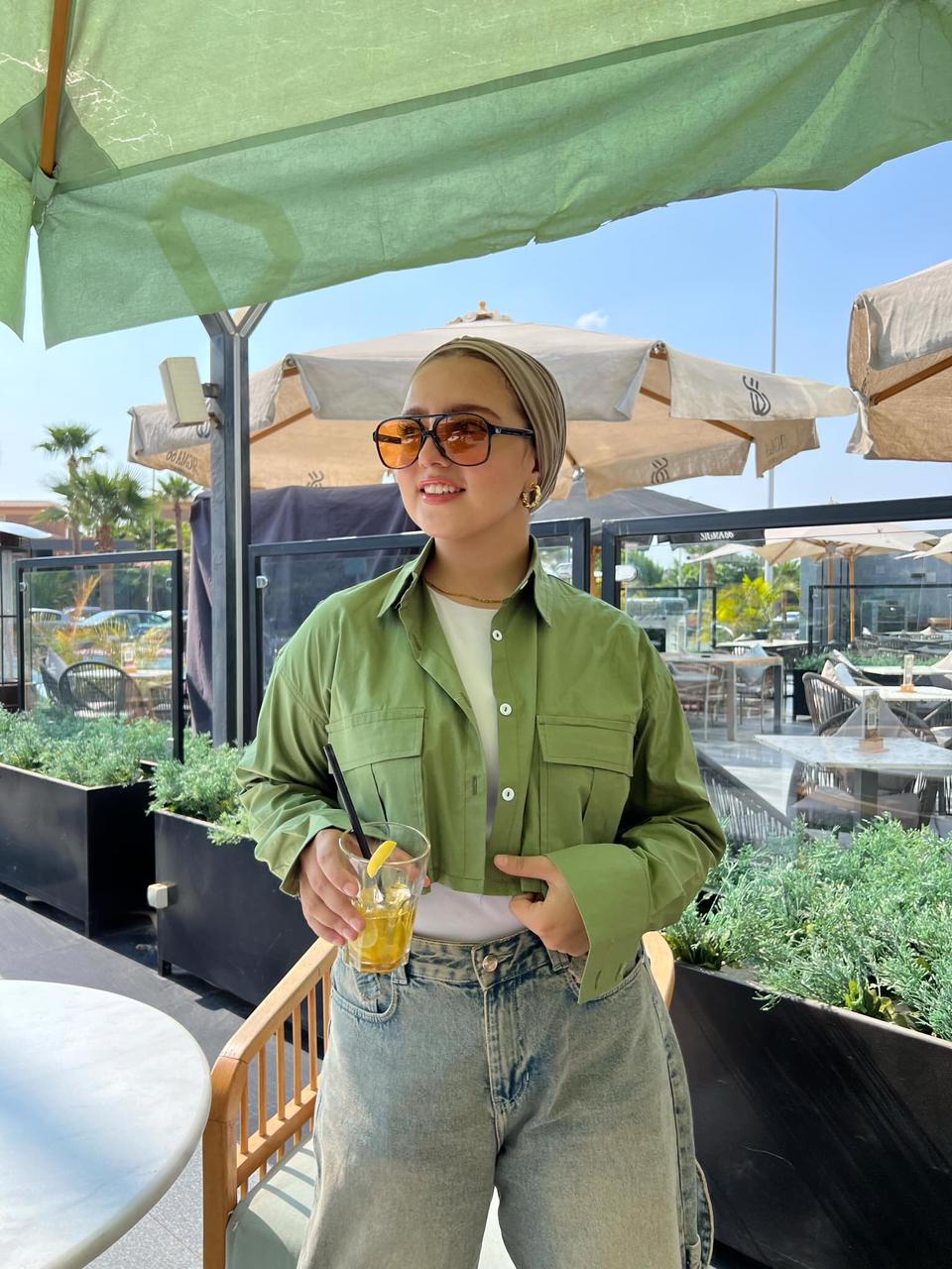 Cropped Shirt _ Green