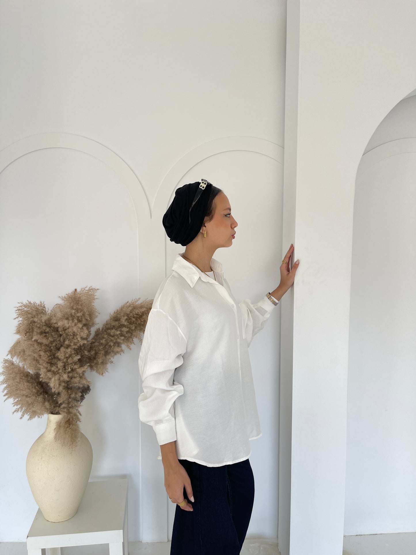 linen shirt - White