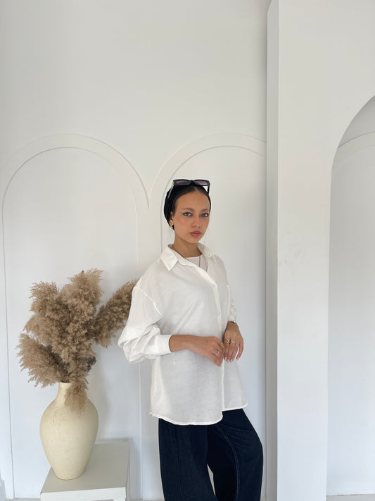 linen shirt - White