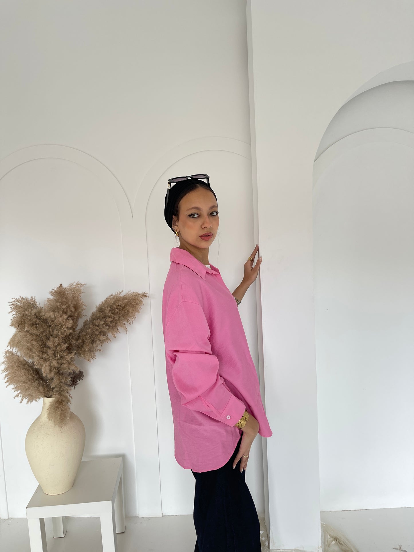linen shirt - Pink