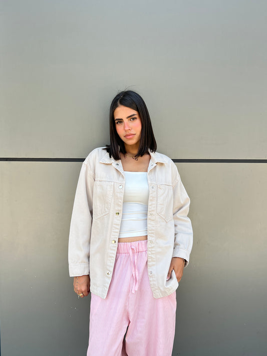 Denim  Beige Shirt