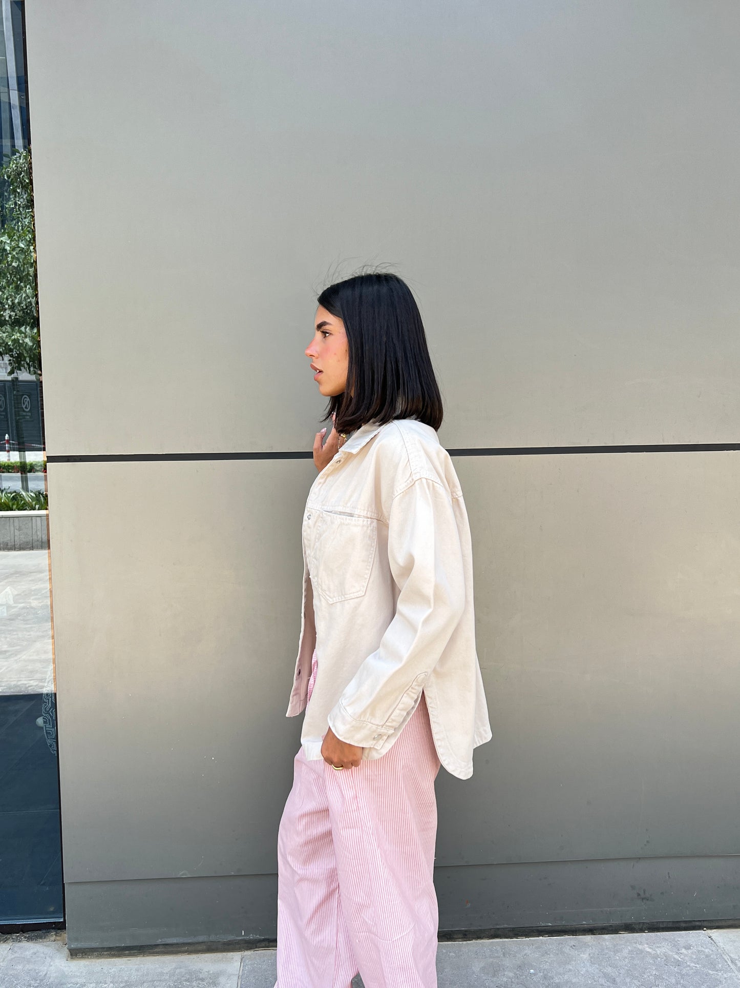 Denim  Beige Shirt