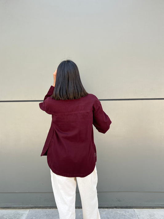 Denim  Burgundy Shirt
