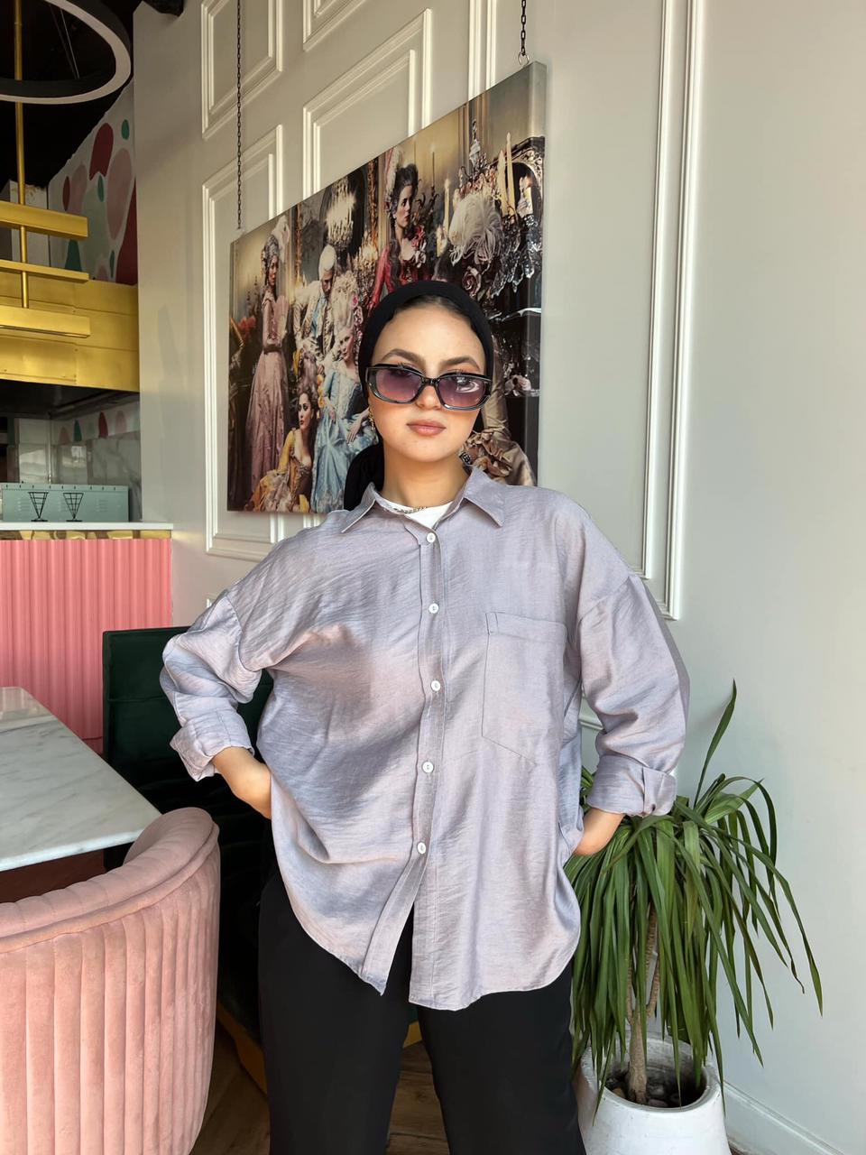 Gray linen shirt