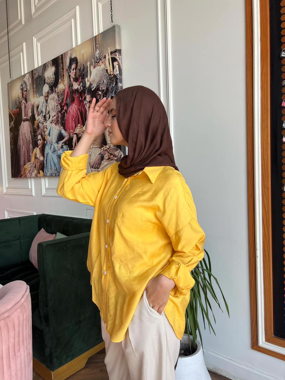 linen shirt - Yellow