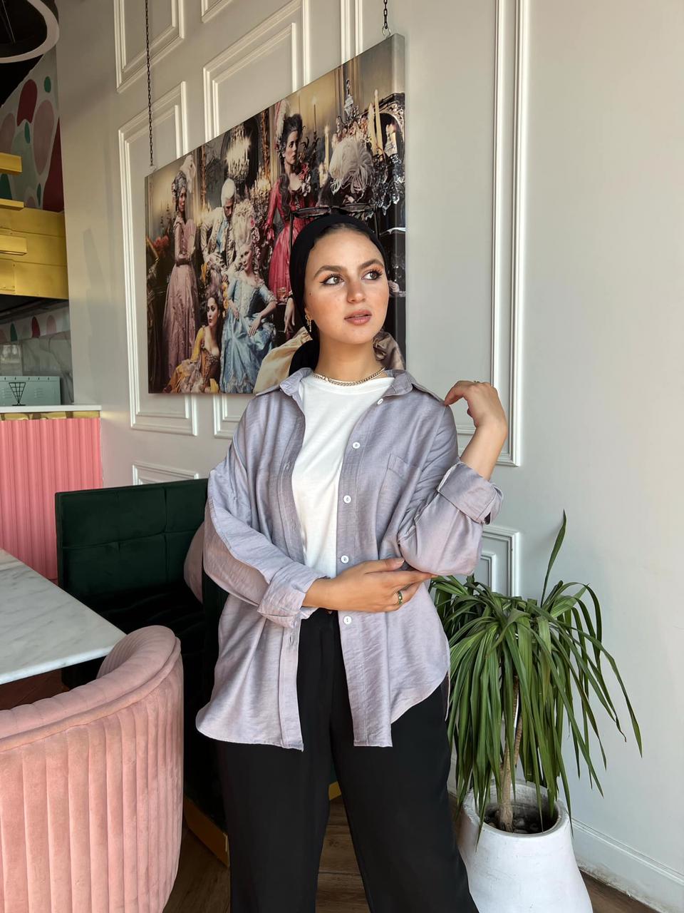 Gray linen shirt
